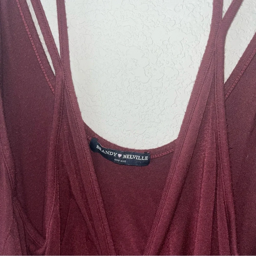 Brandy Melville Vintage Maroon Sleeveless Tank Top - Picture 3 of 4